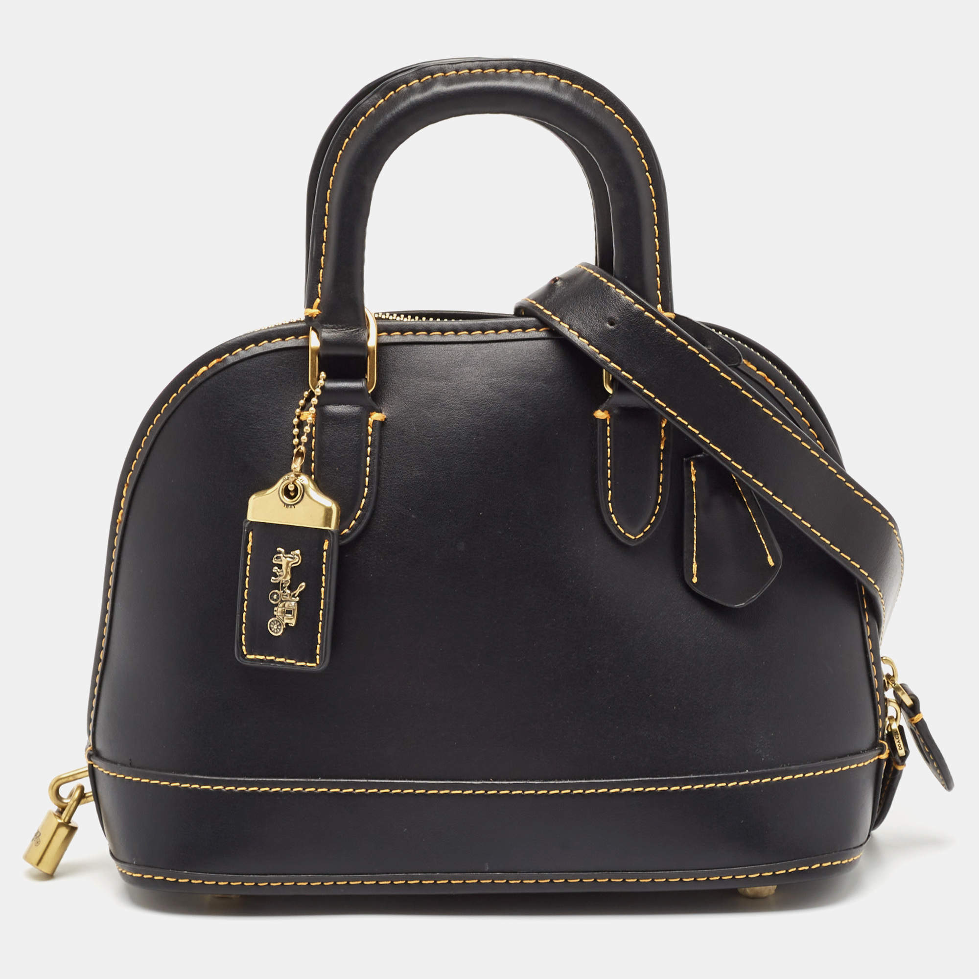 Coach Black Leather Revel Satchel