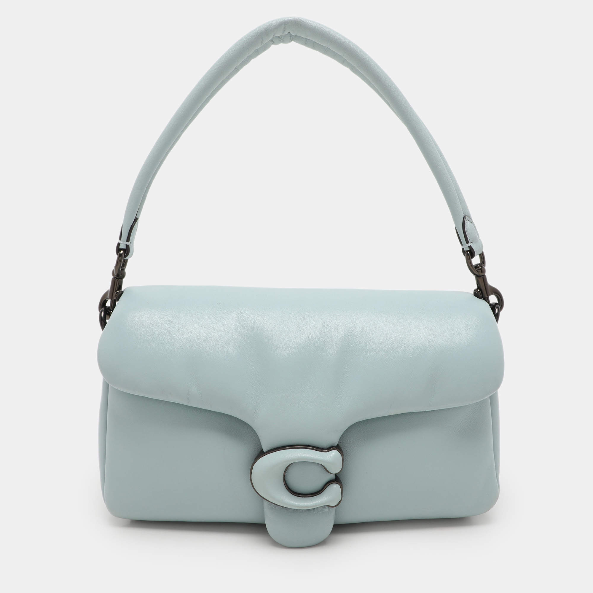 Pre Owned Coach Blue Leather Tabby Pillow 26 Shoulder Bag