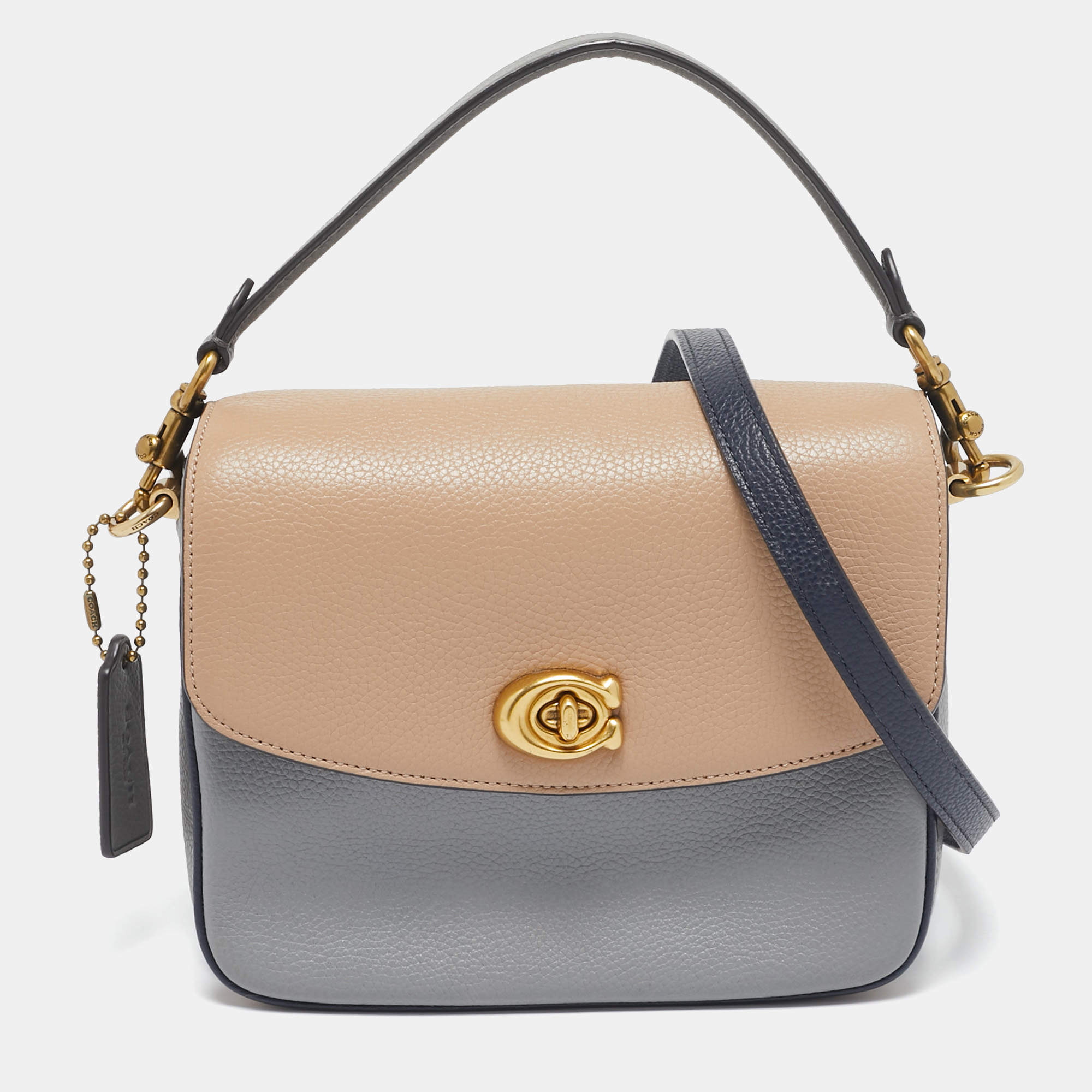 Pre Owned Coach Tricolor Leather Cassie 19 Crossbody Bag