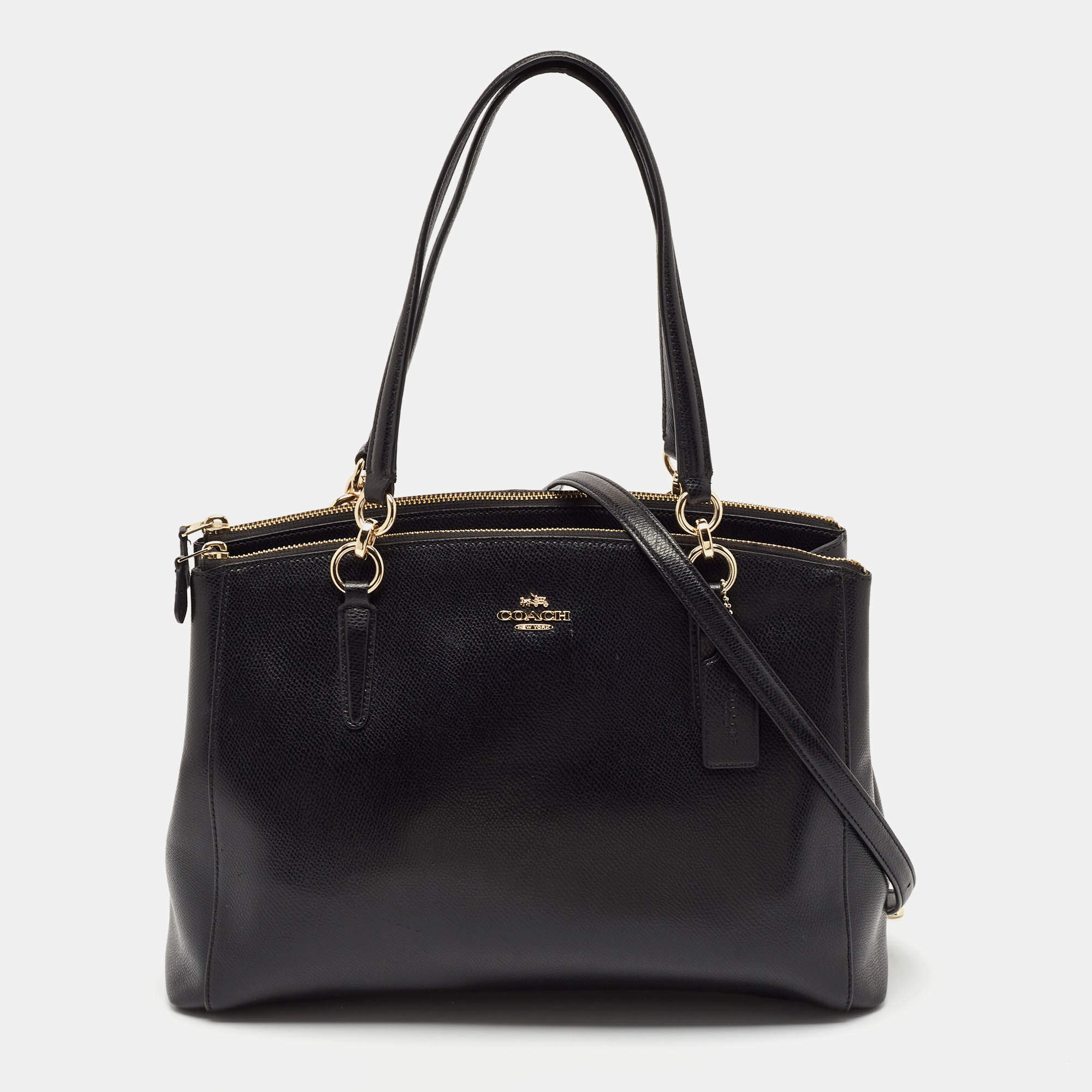Coach Black Leather Large Christie Carryall Satchel