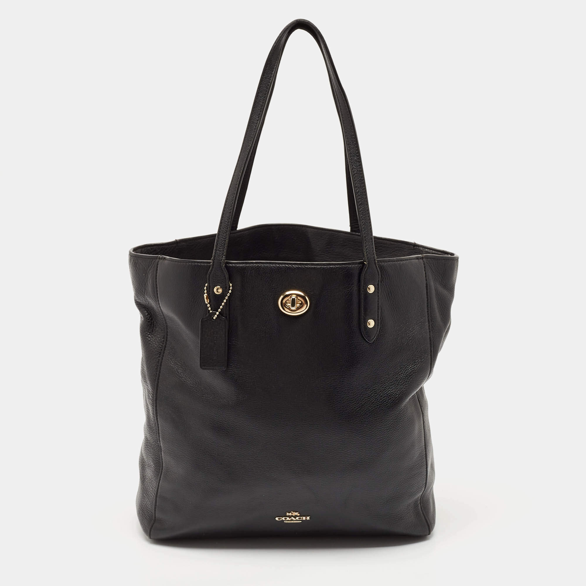 Coach Black Leather Town Tote