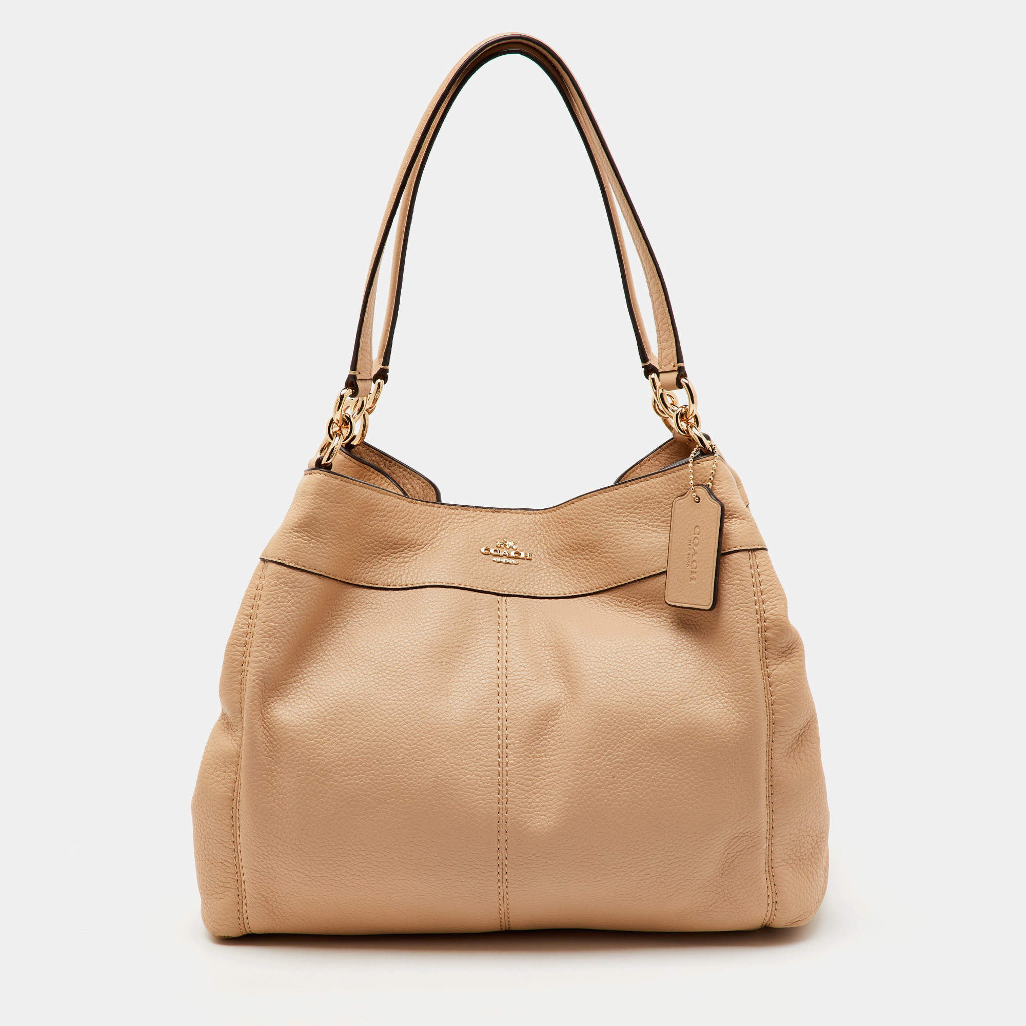 Coach Beige Leather Lexy Shoulder Bag