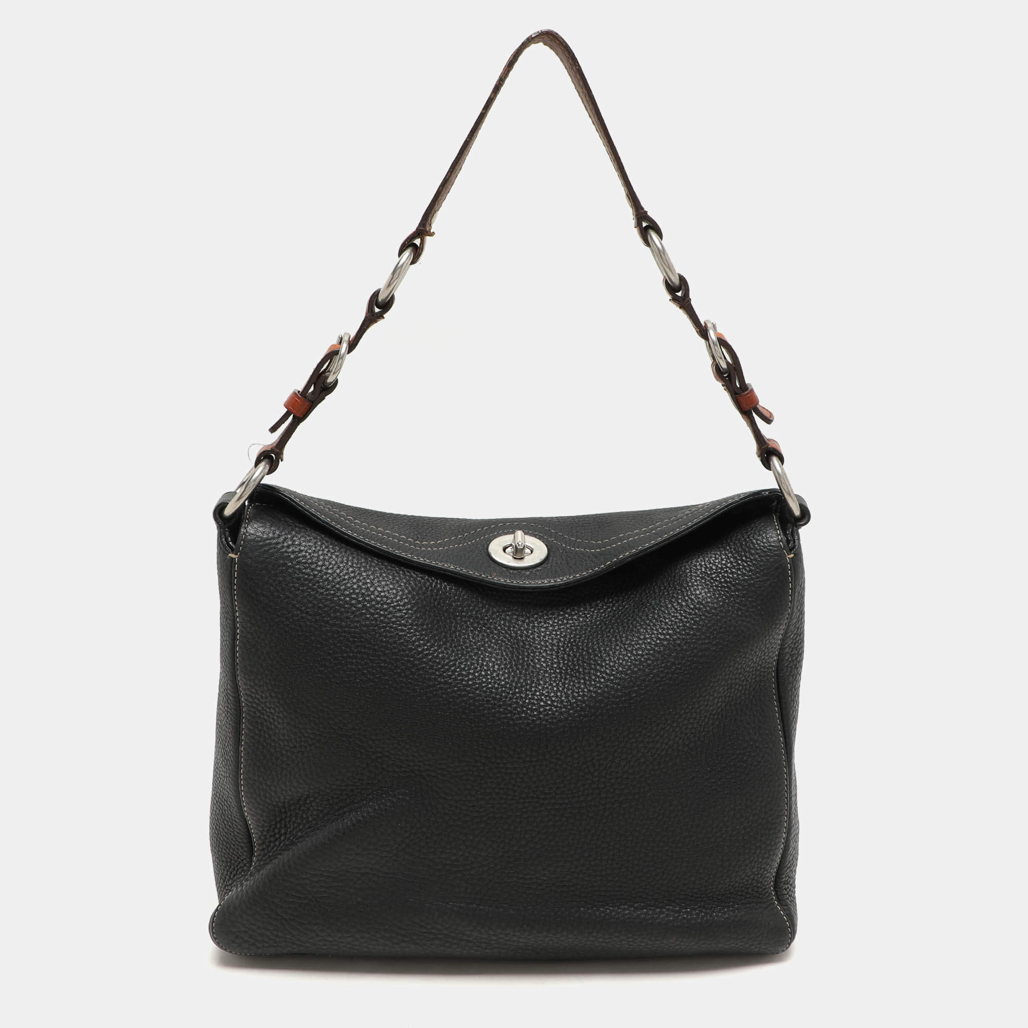 Coach Black Leather Chelsea Turnlock Hobo 