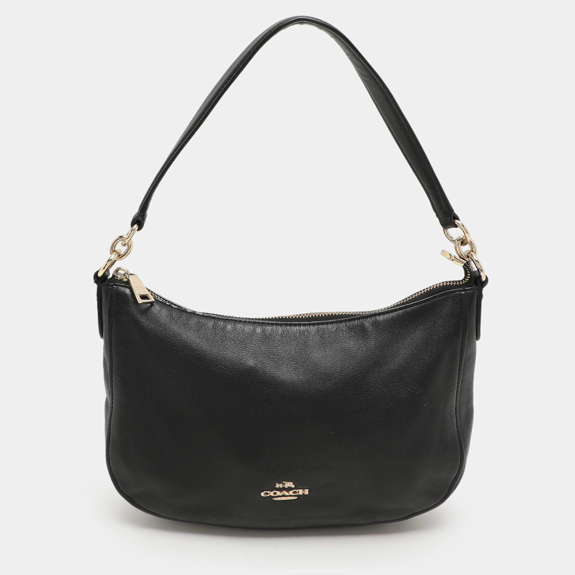 Pre Owned Coach Black Leather Chelsea Crossbody Bag