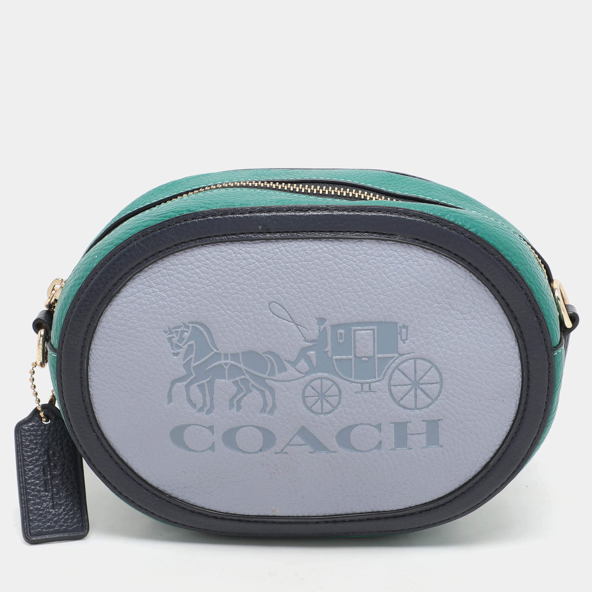 Coach Tricolor Leather Horse And Carriage Camera Crossbody Bag