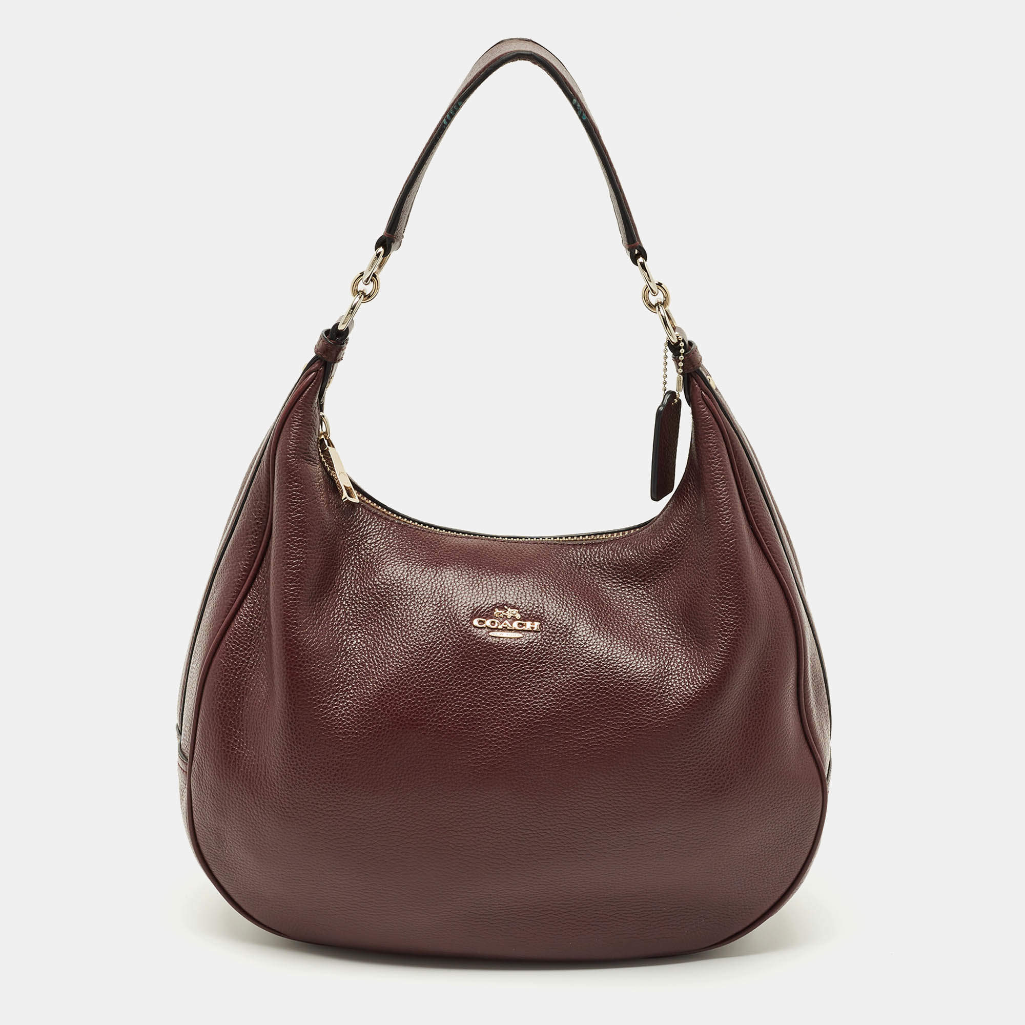 مملوكة مسبقًا Coach Plum Grained Leather Harley Hobo