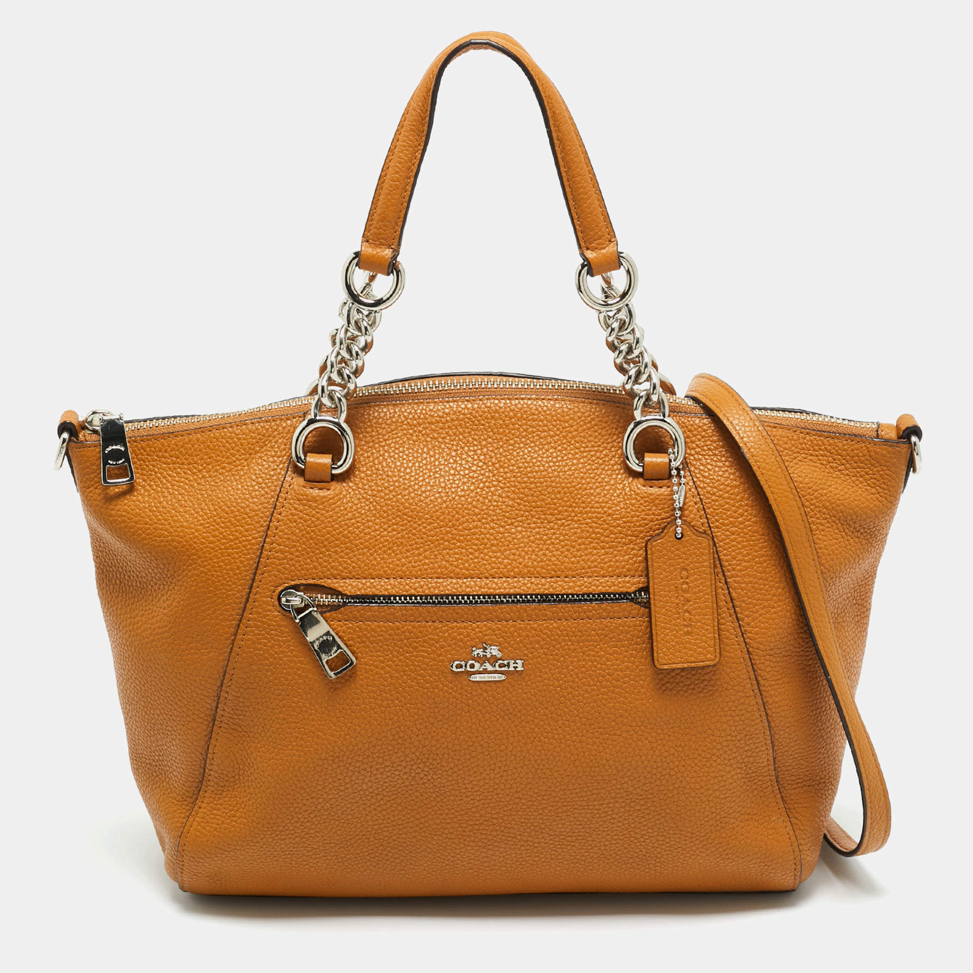 Pre Owned Coach Tan Leather Prairie Satchel