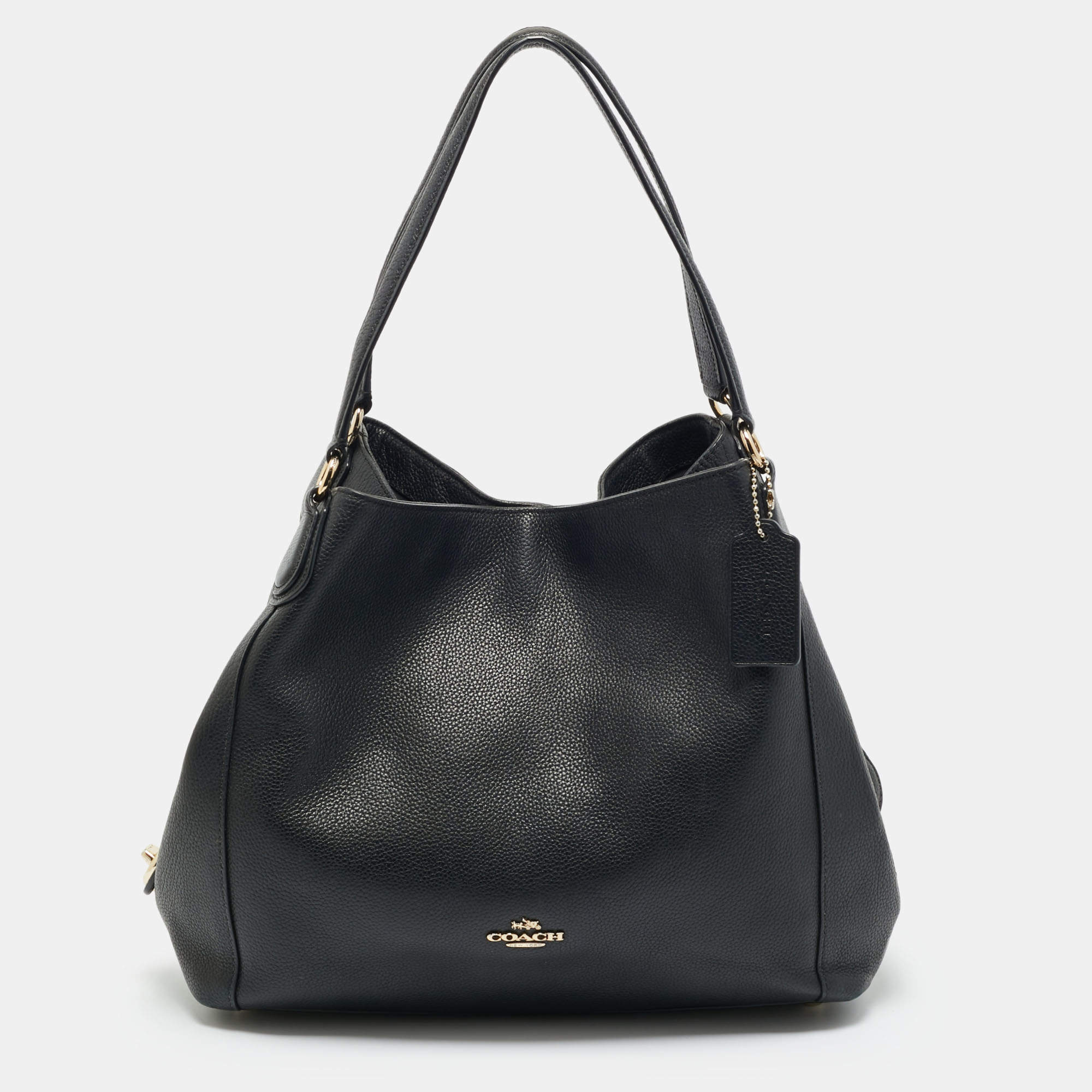 مملوكة مسبقًا Coach Black Leather Edie 31 Shoulder Bag