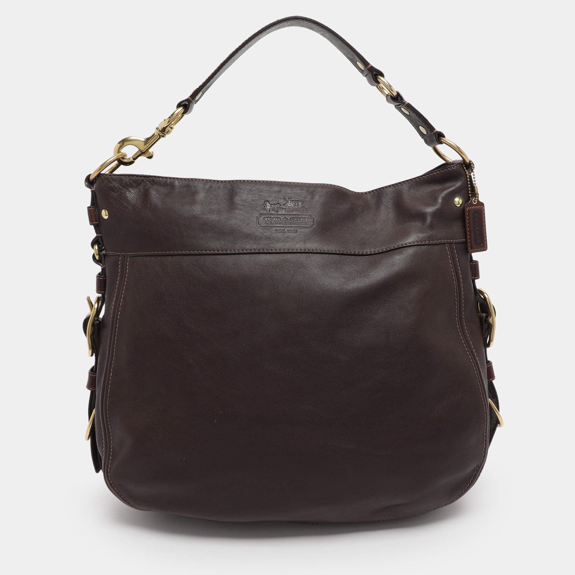 Pre Owned Coach Brown Leather Zoe Hobo