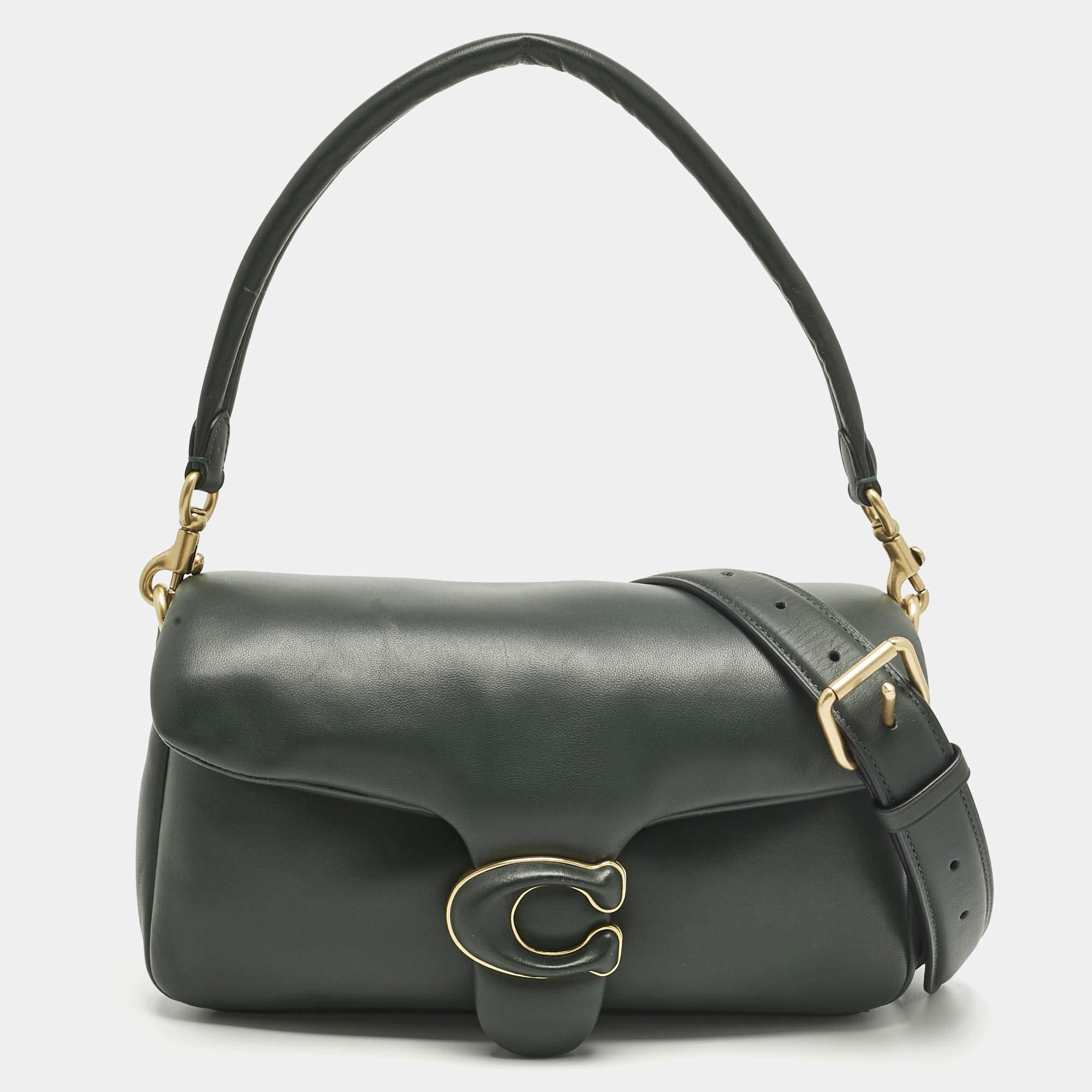 مملوكة مسبقًا Coach Dark Green Leather Tabby Pillow 26 Shoulder Bag