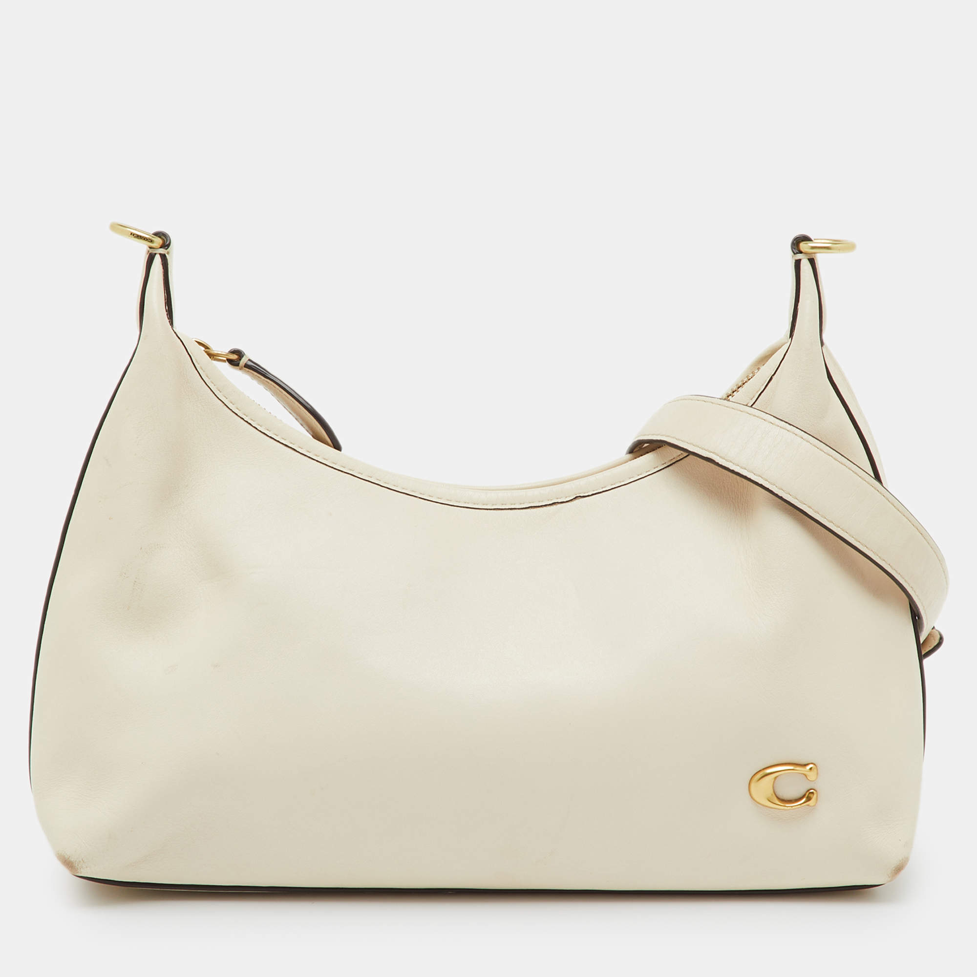 Pre Owned Coach Off White Leather Juliet Shoulder Bag