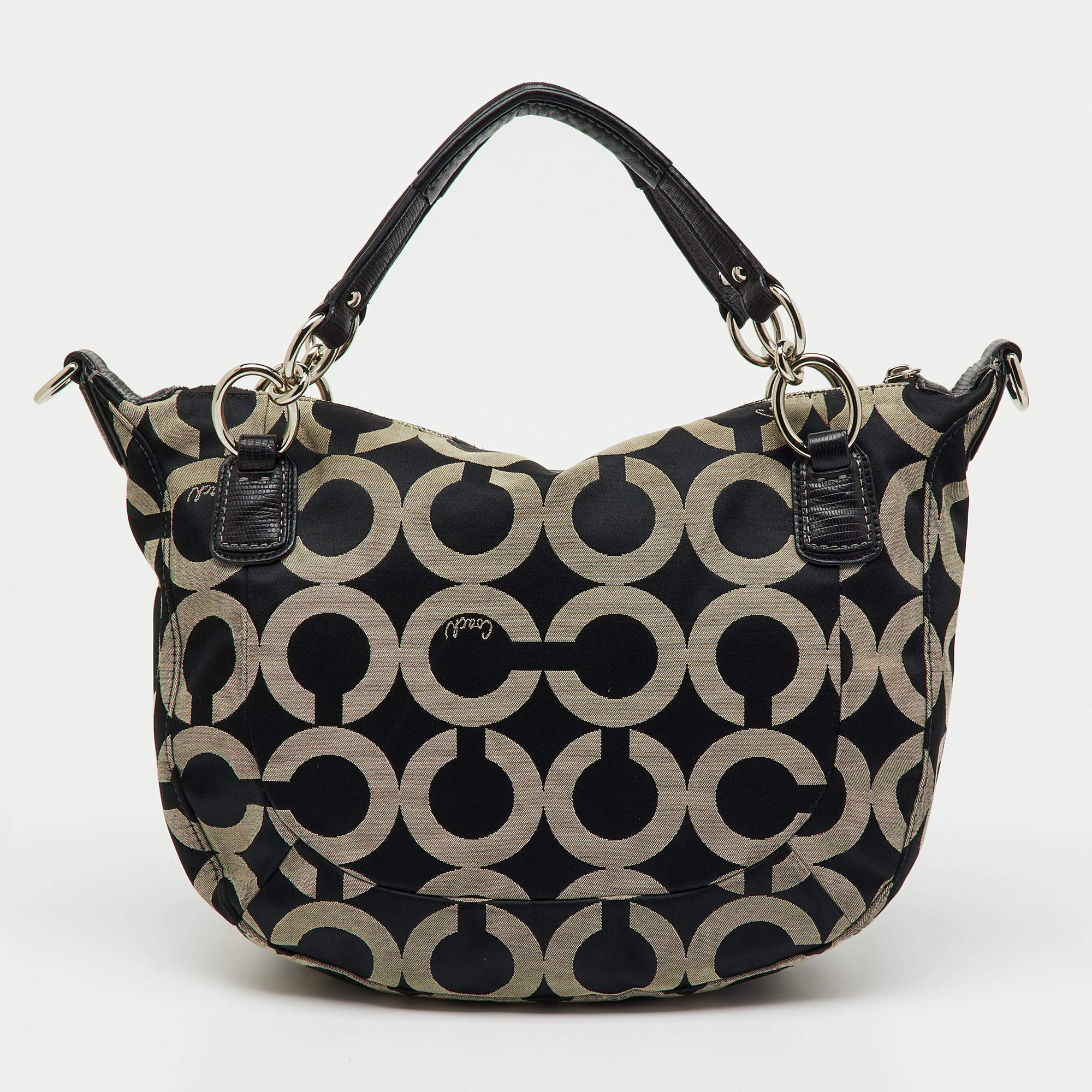 Coach Black Leather Small Parker Chain Flap Shoulder Bag