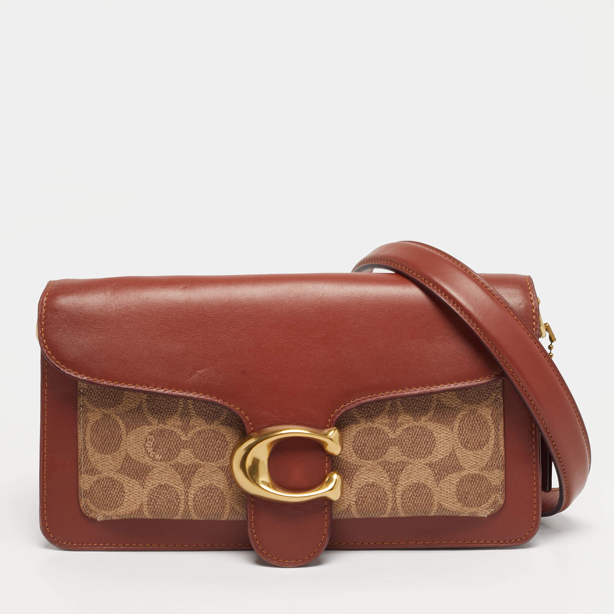 مملوكة مسبقًا Coach Tabby 26 Beige/Brown Signature Coated Canvas and Leather Shoulder Bag
