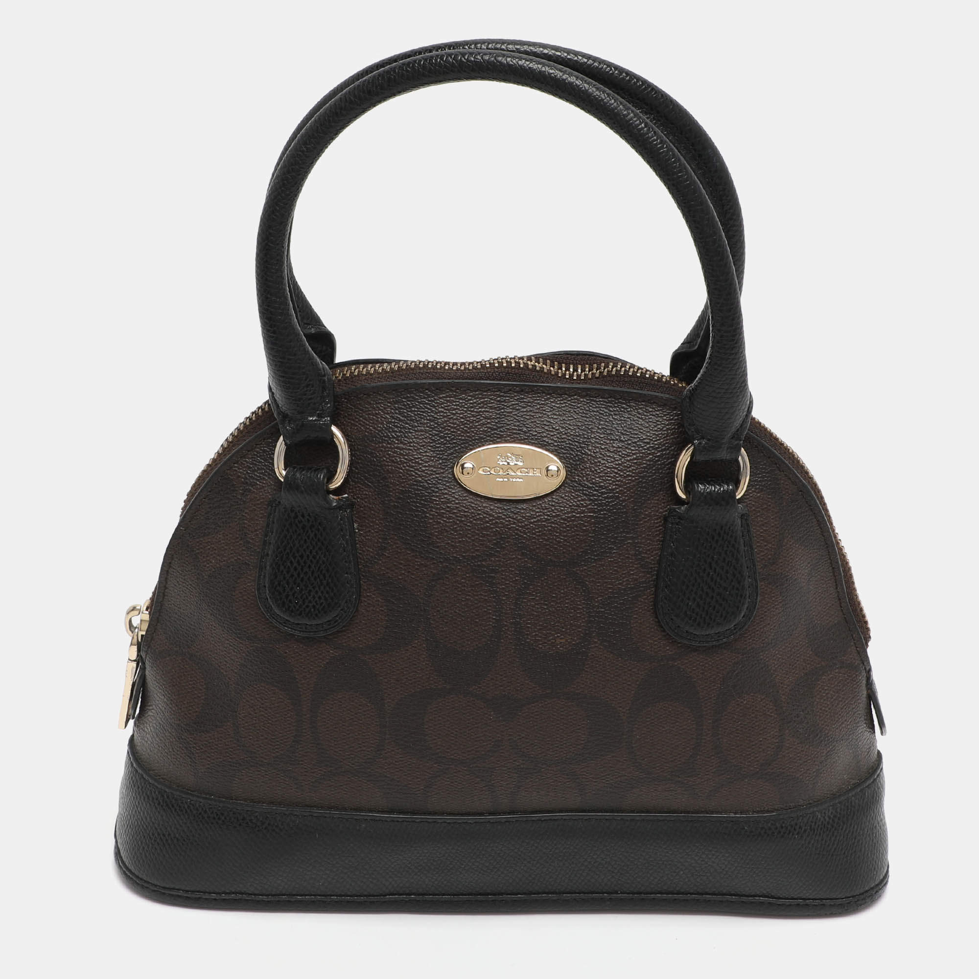 مملوكة مسبقًا Coach Cora Dome Brown Signature Coated Canvas and Leather Satchel