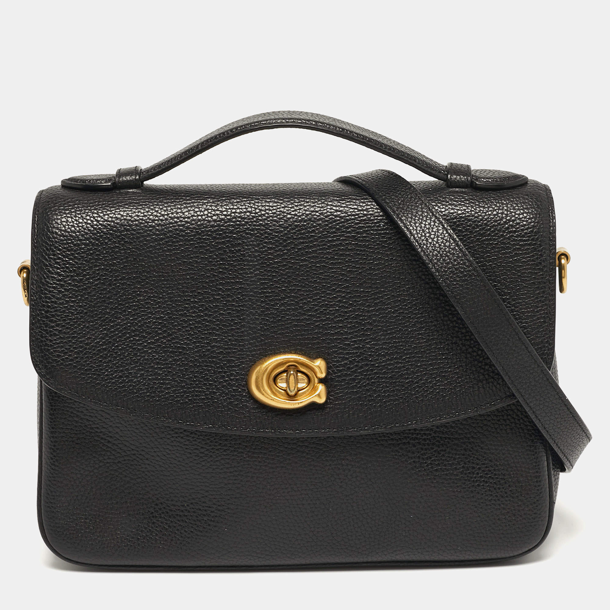 مملوكة مسبقًا حقيبة كروس بودي جلد أسود كوتش "كاسي"