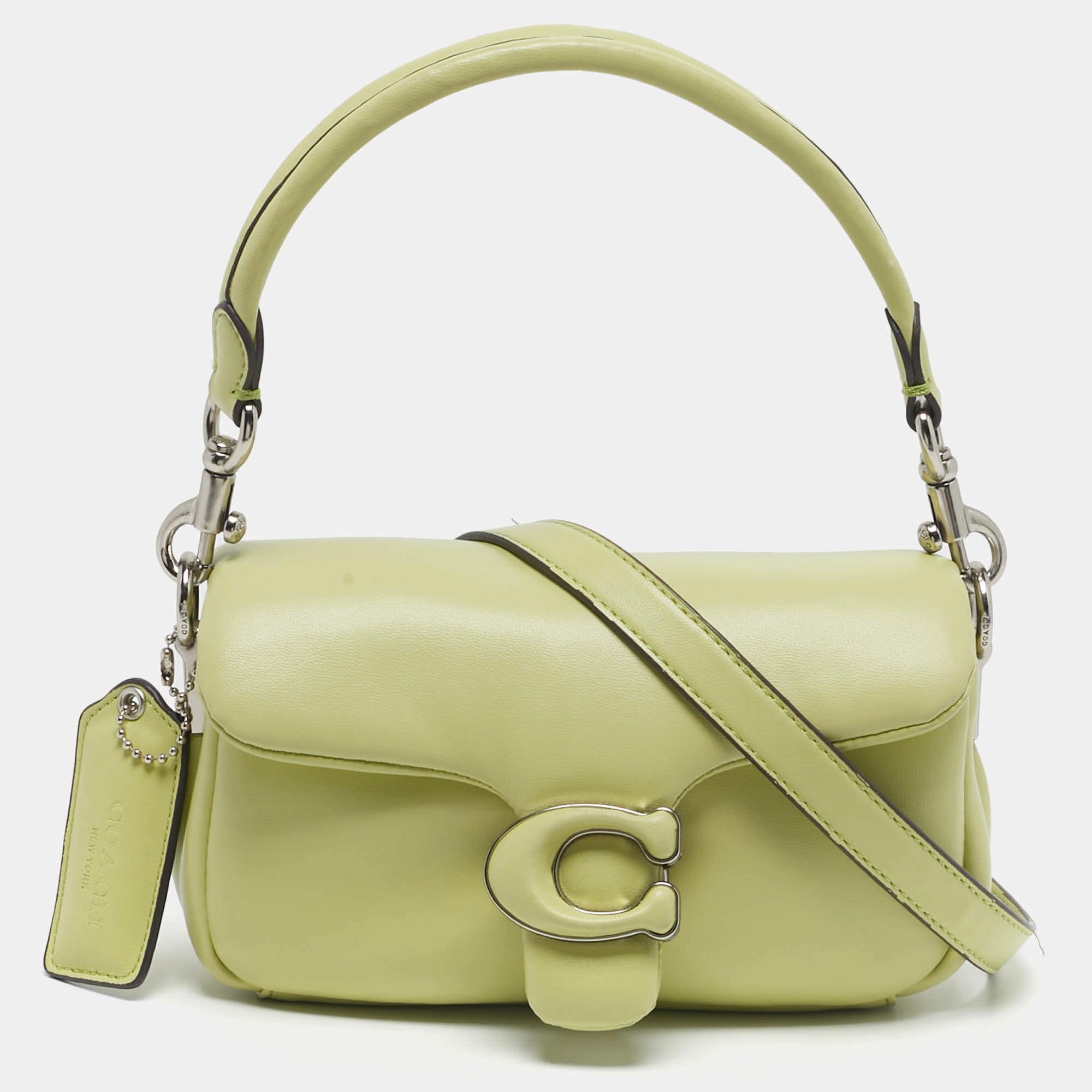 مملوكة مسبقًا حقيبة كتف كوتش تاببي وسادة جلد أزرق فاتح 18