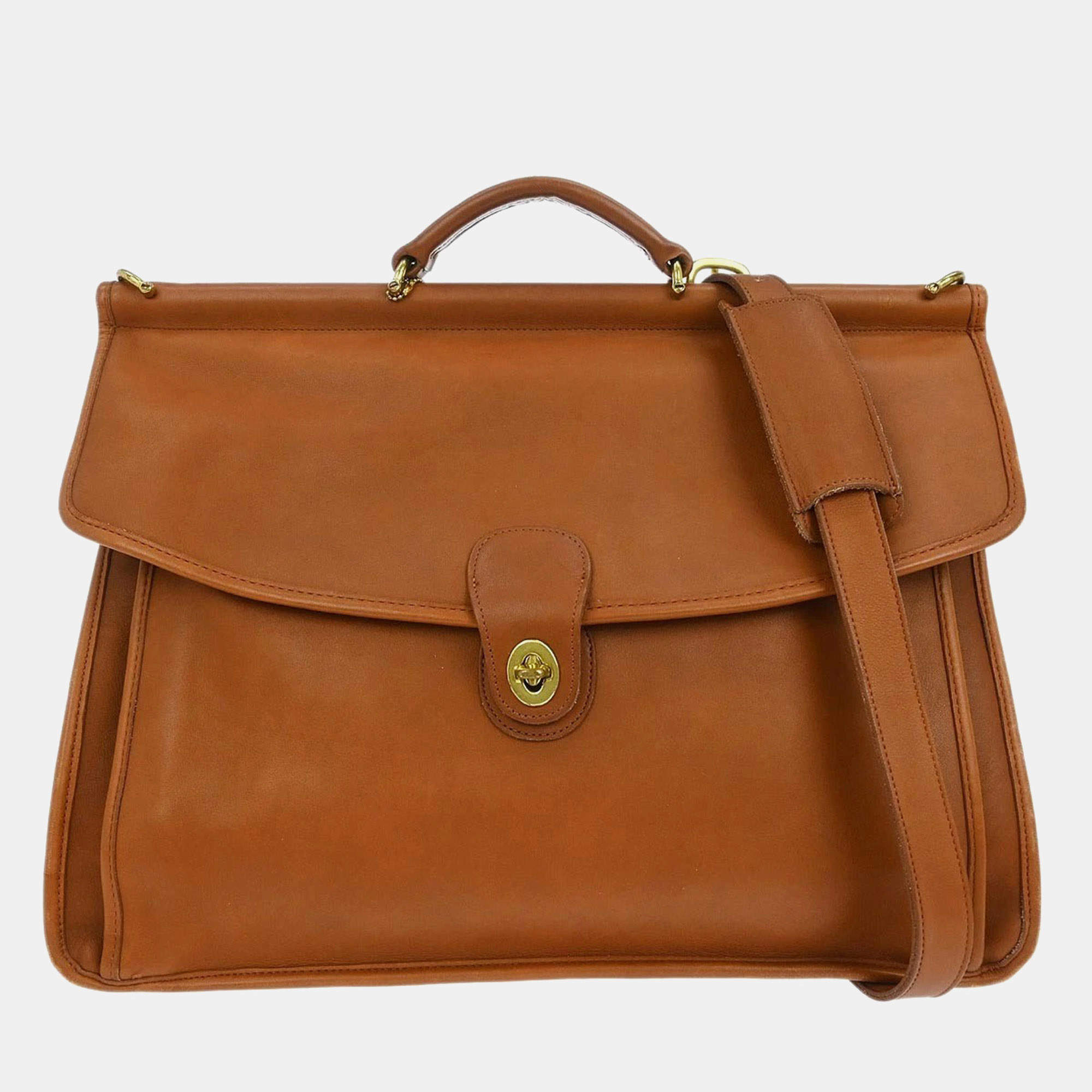 Pre Owned Coach Brown Beekman Briefcase 2way Shoulder Bag