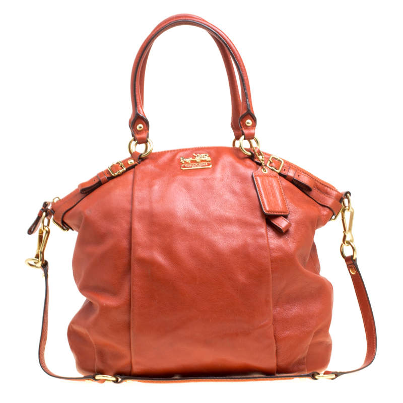Coach Brown Leather Top Handle Bag