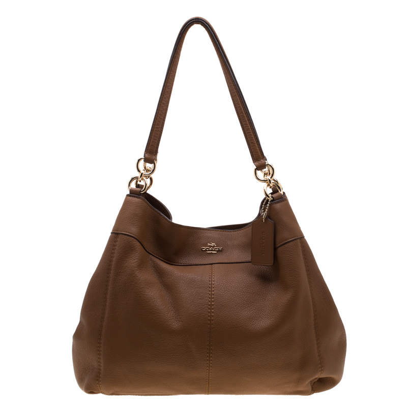 Pre Owned Coach Tan Leather Lexy Tote