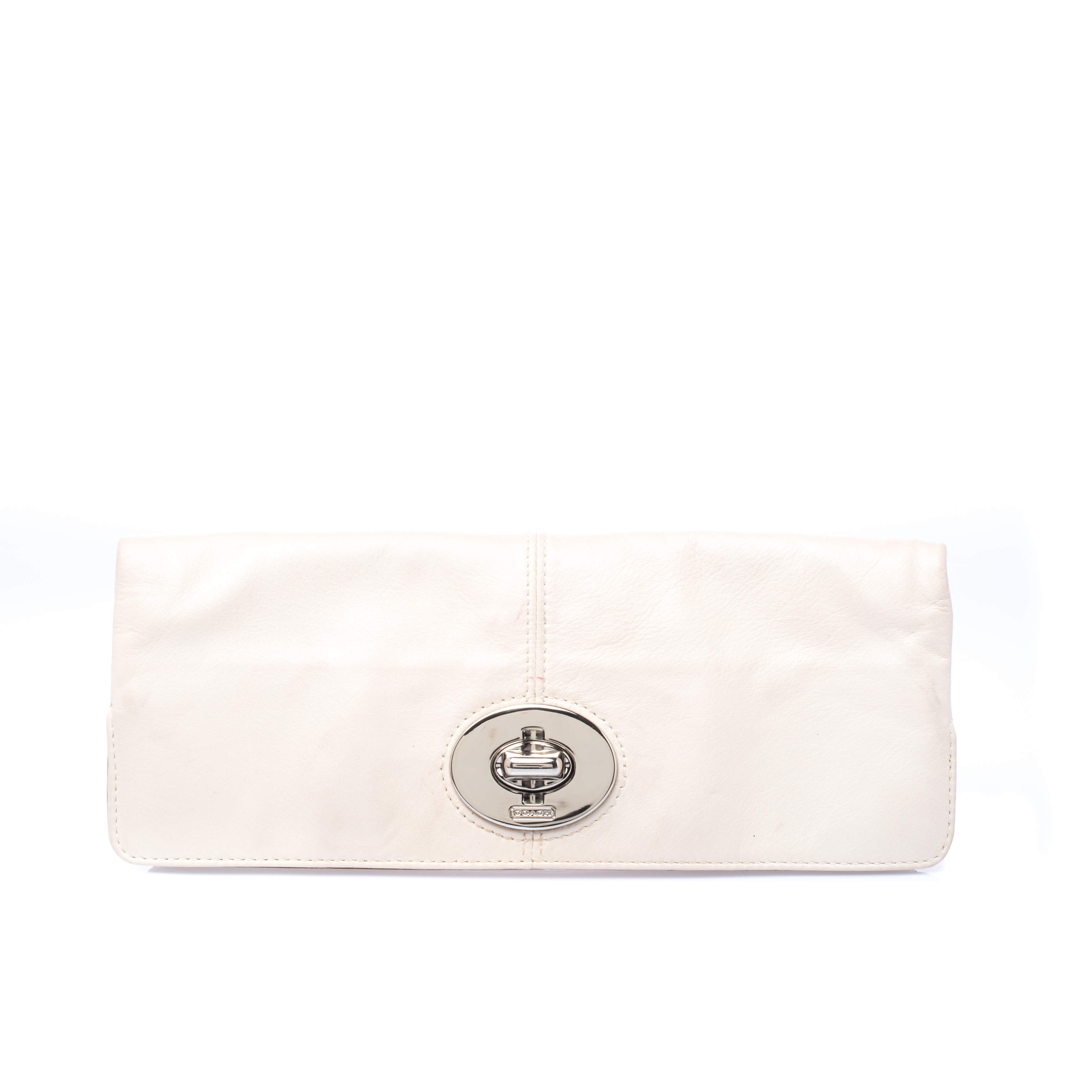 Coach Cream Leather Clutch 