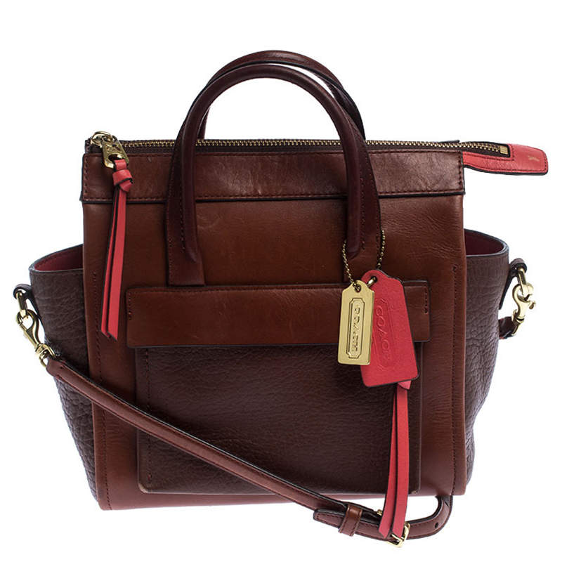 Pre Owned Coach Brown Leather Crossbody Bag