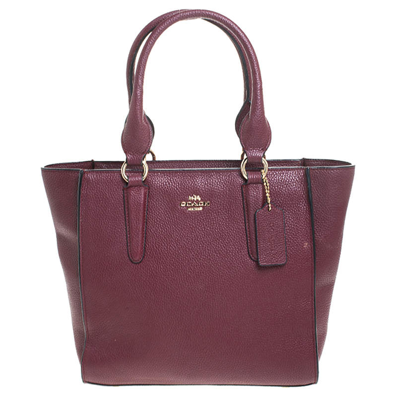 Coach Maroon Leather Carryall Tote