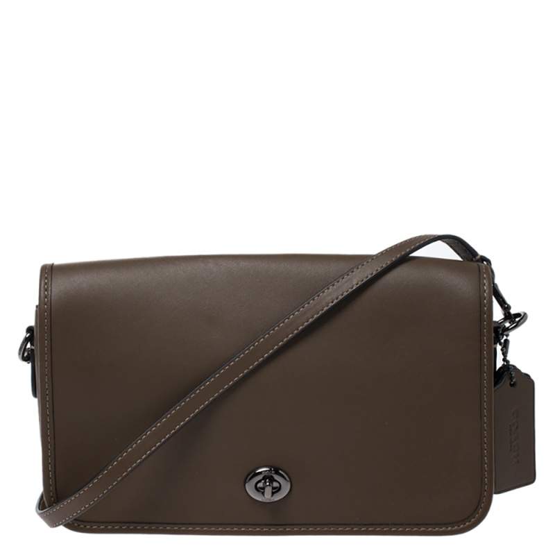 coach brown leather cross body bag