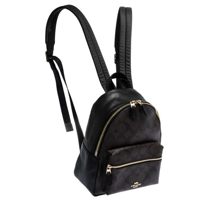 coach brown charlie leather backpack