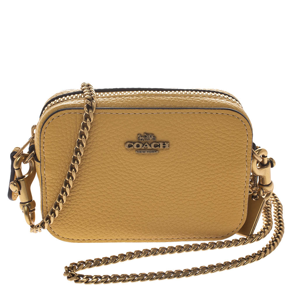 Coach Yellow Pebble Leather Lucy Leather Shoulder Bag Coach | The ...
