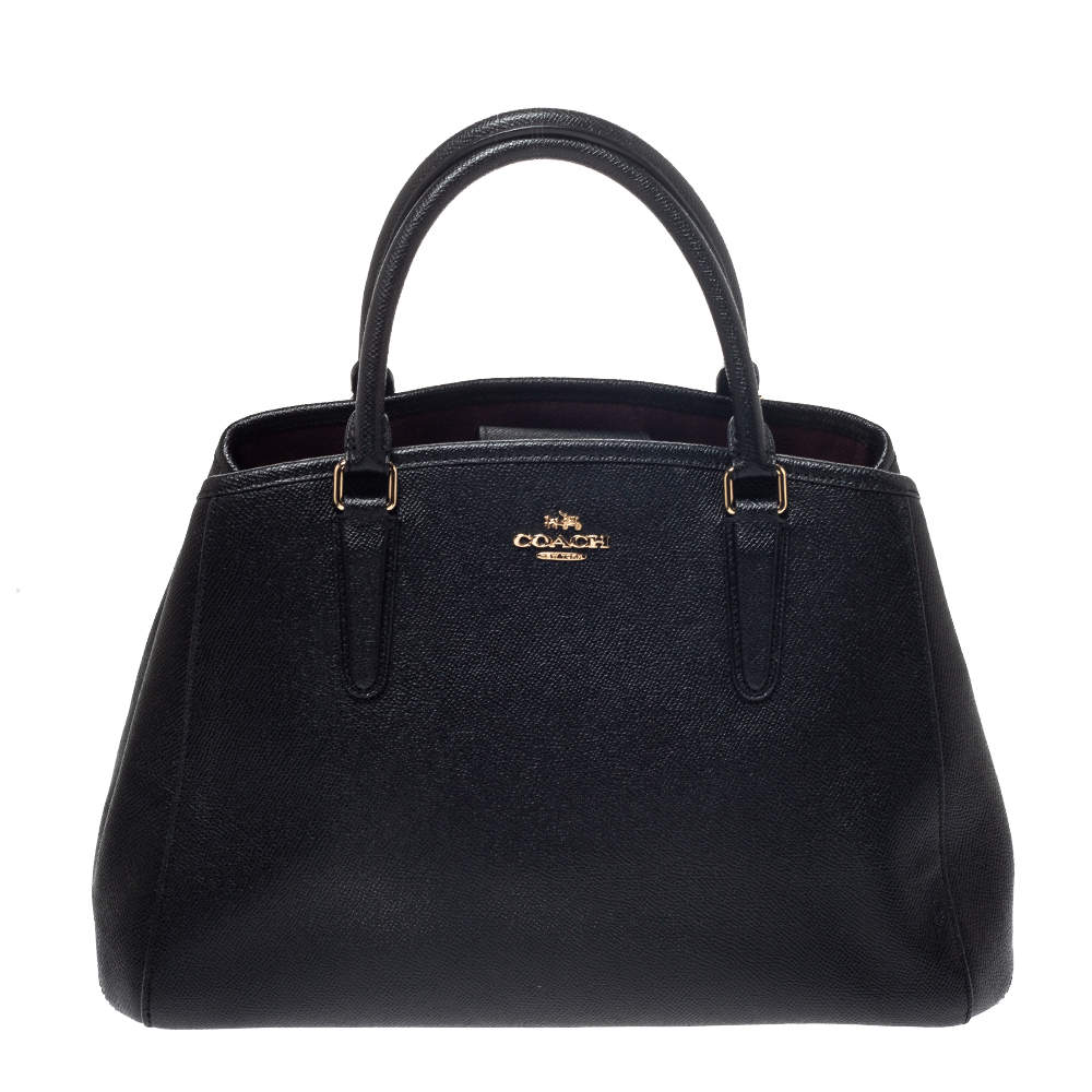 coach black leather satchel