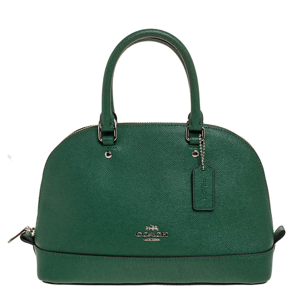 Pre Owned Coach Green Leather Mini Sierra Satchel