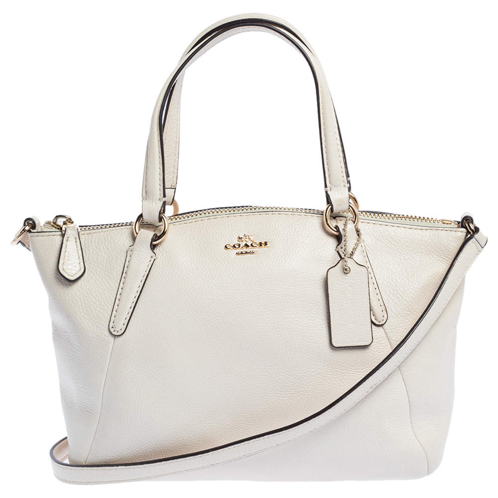 Pre Owned حقيبة كروس كوتش "أفا" جلد كريمي