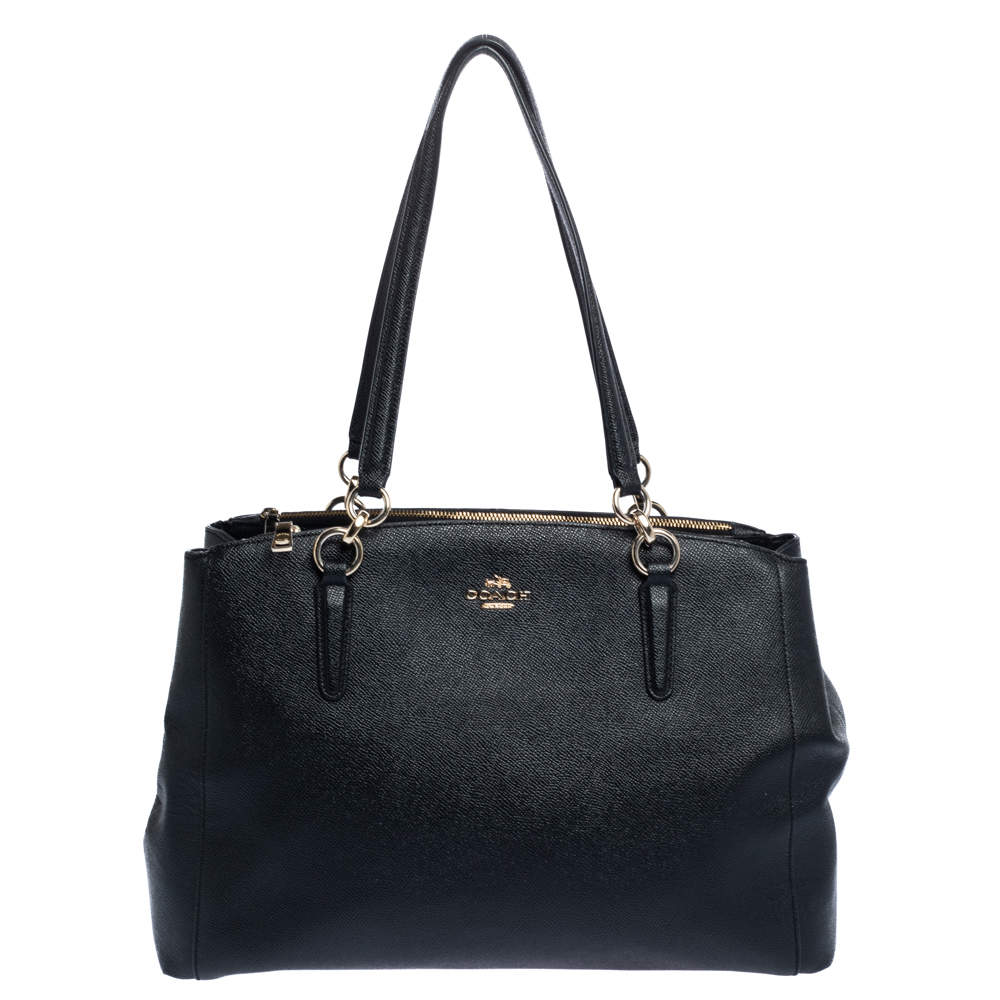 Coach Black Leather Large Christie Carryall Satchel Coach The Luxury