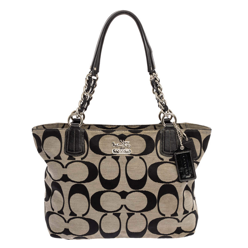 Coach Grey/Black Signature Canvas and Leather Tote Coach | The Luxury ...
