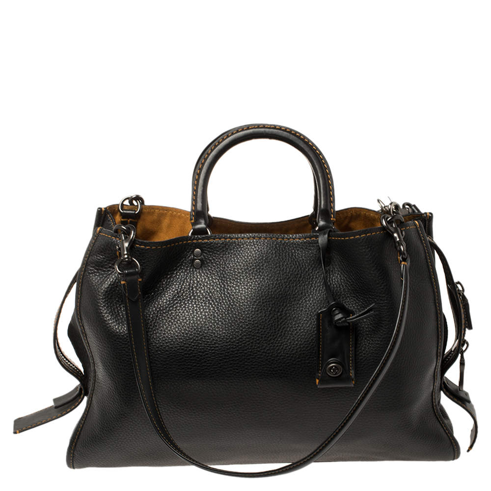 Pre Owned Coach Black Leather Rogue 1941 Bag