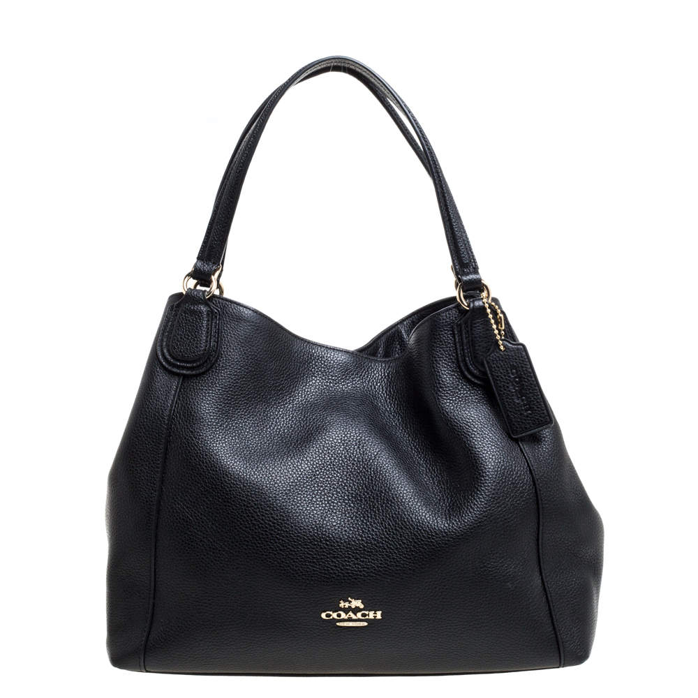 Pre Owned Coach Black Leather Hadley Shoulder Bag