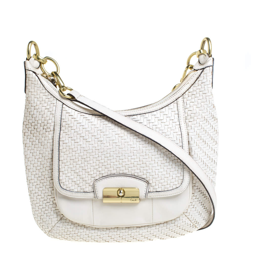 Coach kristin discount woven leather hobo