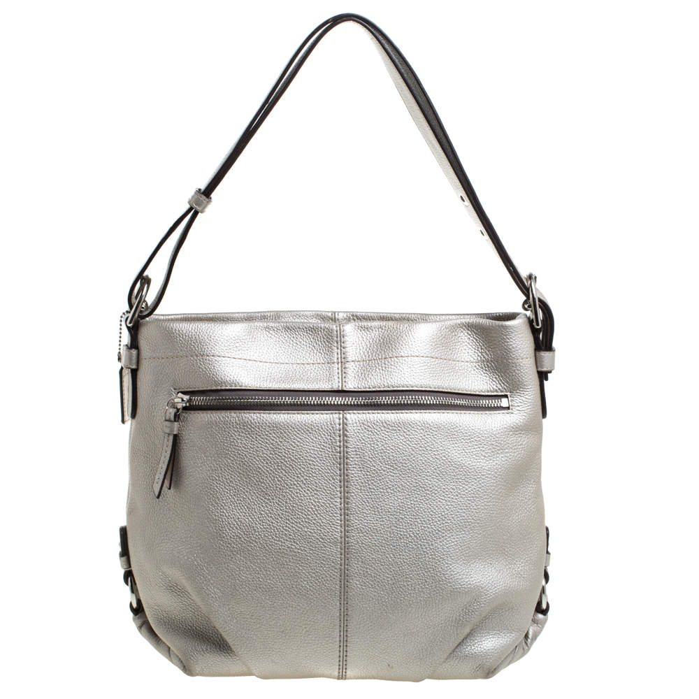 Leather handbag Coach Silver in Leather - 25560582