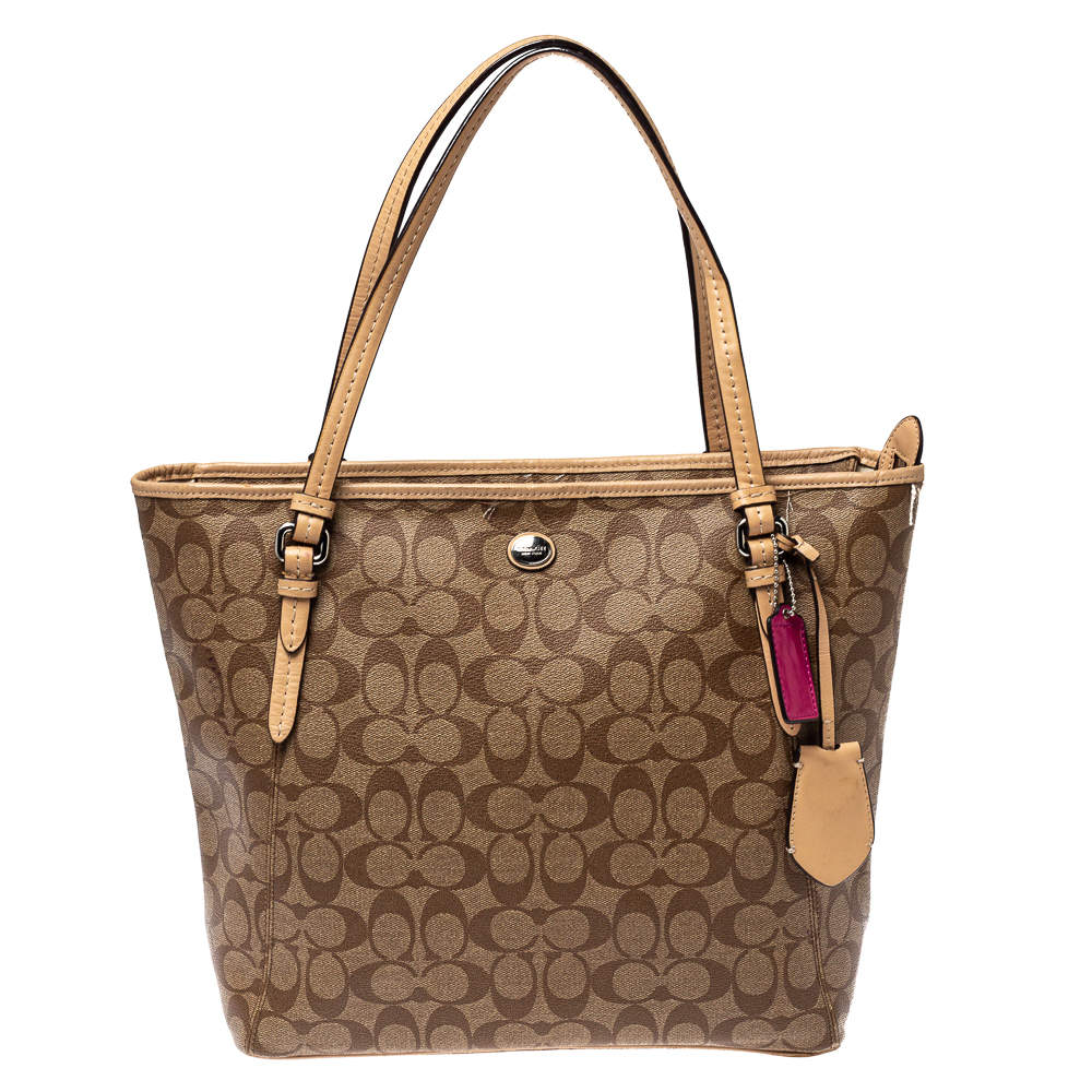 coach beige tote bag