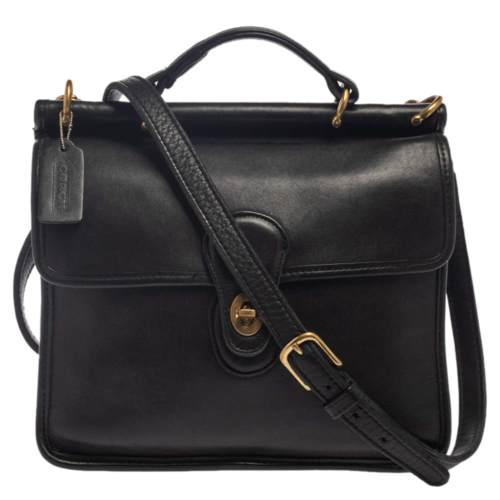 Coach Black Leather Vintage Willis Top Handle Bag Coach | The Luxury Closet