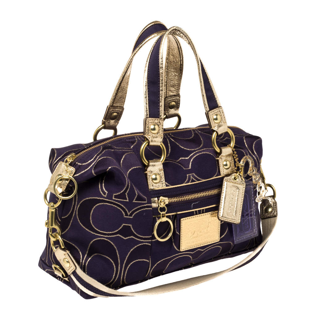 Coach XL Poppy Berry Tartan Plaid F 15886 Purple Canvas Shoulder Bag |  Canvas shoulder bag, Purple canvas, Shoulder bag