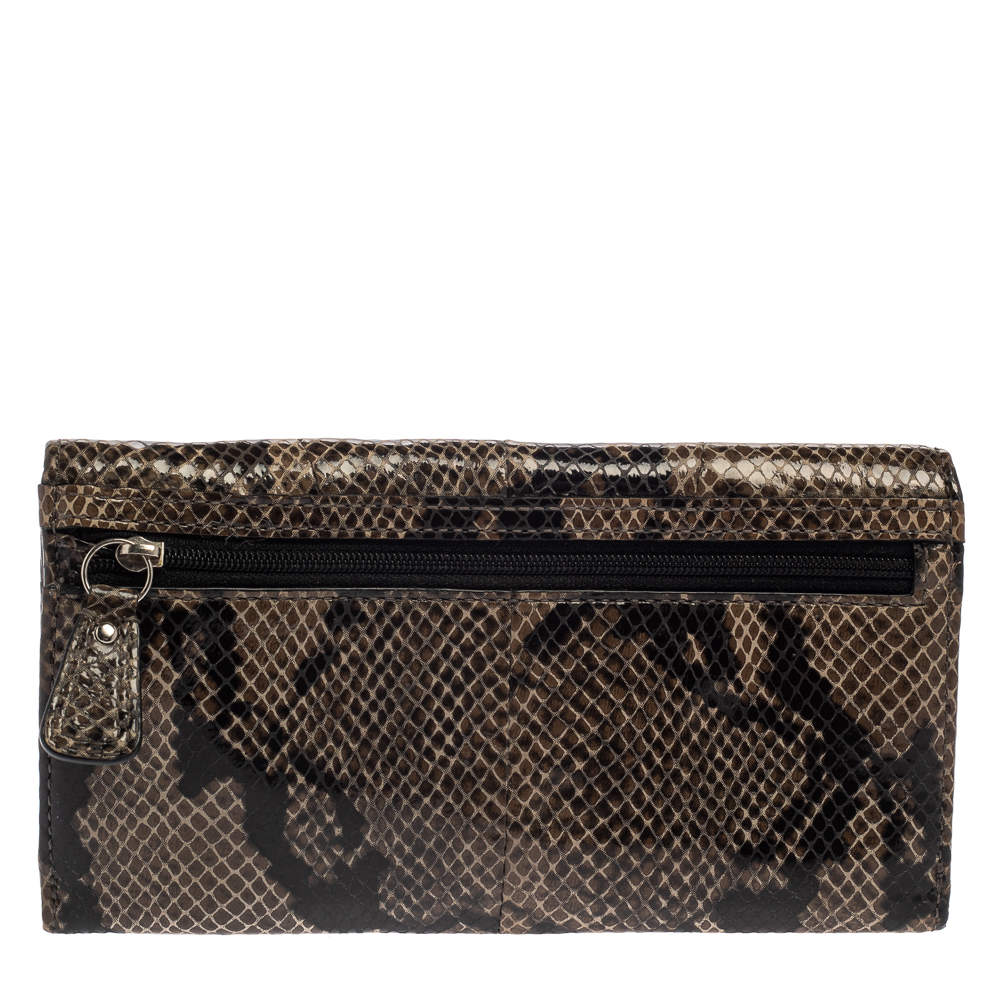 Coach Brown/Black Python Embossed Leather Soho Continental Wallet Coach |  TLC