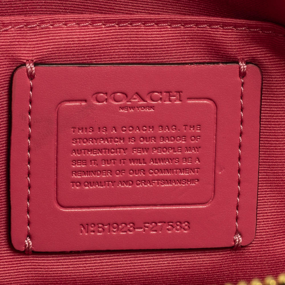 Cartable mini sierra leather handbag Coach Pink in Leather - 32786029