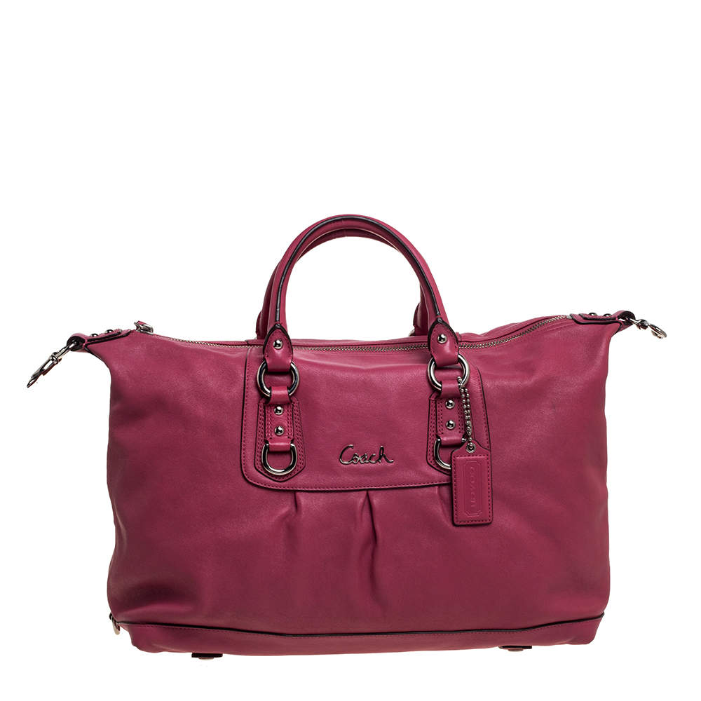 Pre Owned Coach Pink Soft Leather Satchel