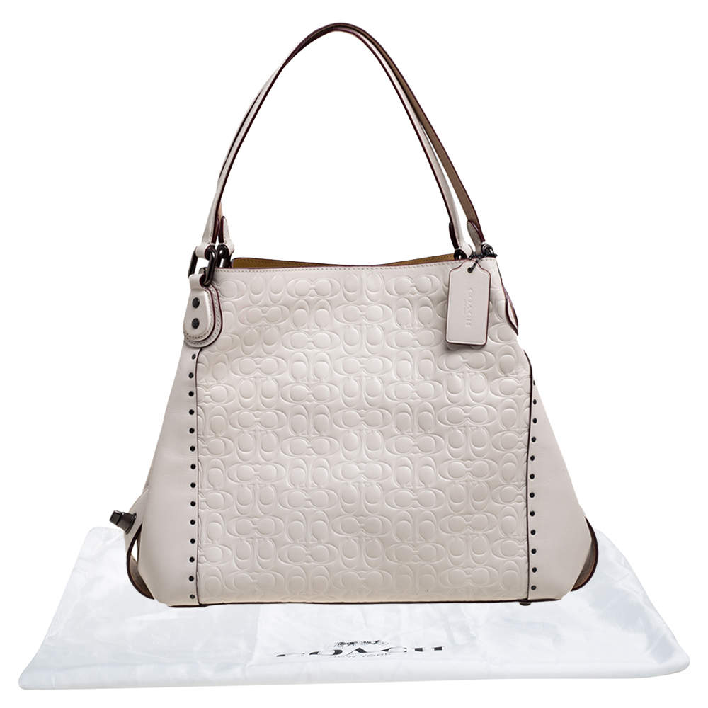 Edie 31 signature embossed leather shoulder bag new arrivals