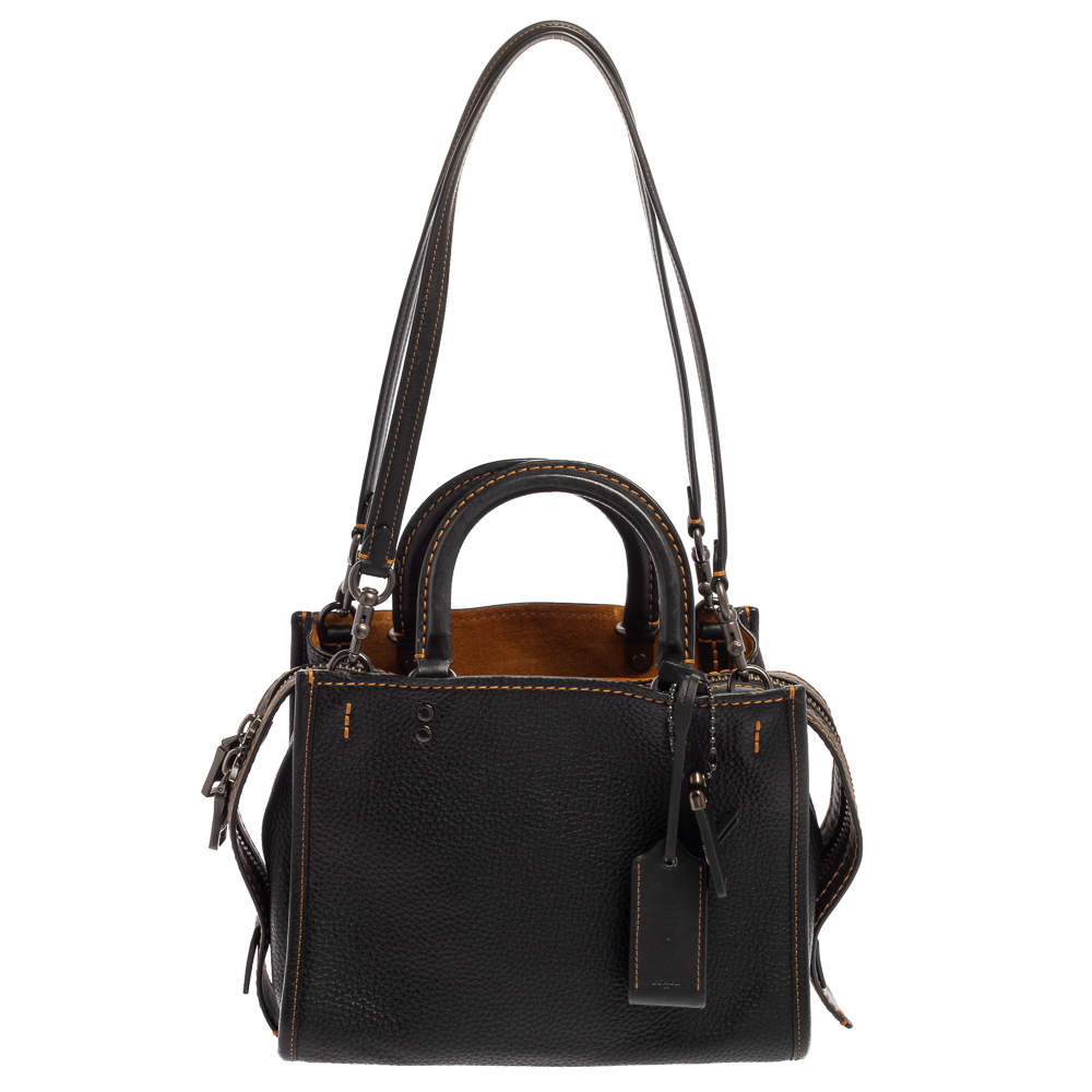 Pre Owned Coach Black Leather Rouge 25 Tote