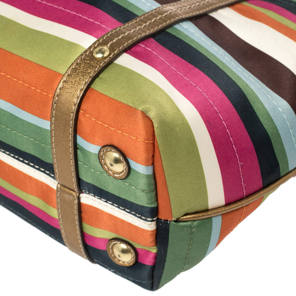 Coach Striped Legacy Tote Bag in Multicolor Silk Multiple colors Leather  ref.954950 - Joli Closet
