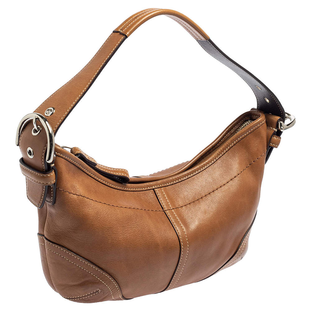 Coach Black Leather Mini Hobo Bag Purse Small Shoulder Bag Genuine 9541