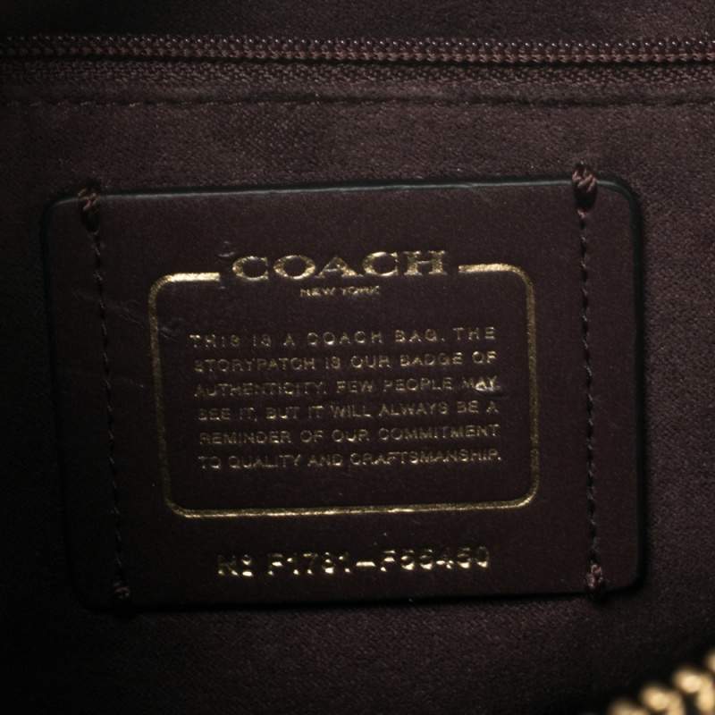 Coach Mini Sierra Satchel Signature Brown Black - Averand