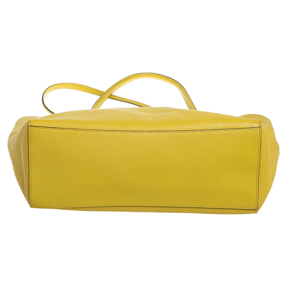 Coach Yellow Saffiano Leather Madison East West Tote Coach